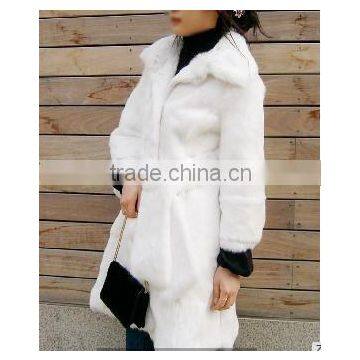 High QualityKorean Style Fur Coat Women Real Rabbit Fur Jacket