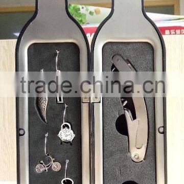 Shining painted bottle shaped wine set/wine corkscrew set/wine accessories/wine gift