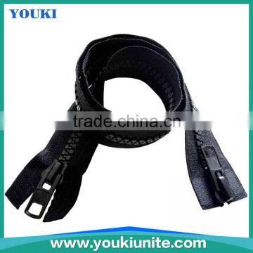 10# Woven Tape Plastic Zipper Open-end With Auto Lock Two Way Double Slider YKP-2011