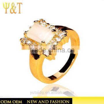 Jingli Jewelry Gold Plated Silver Engagement Ring With Rectangle Zircon (YJ-810)