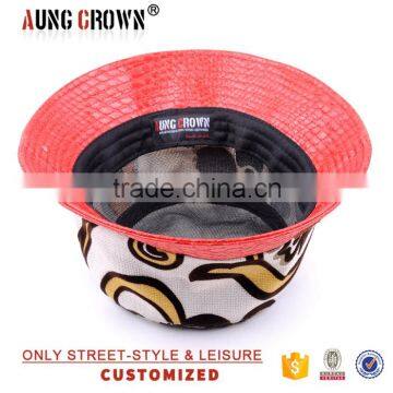 Custom Leather Patch Bucket Cap photo-5