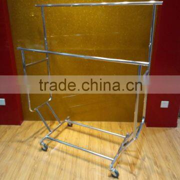 HJ-48 Double Bar Adjustable Heavy Duty garment Display Rack