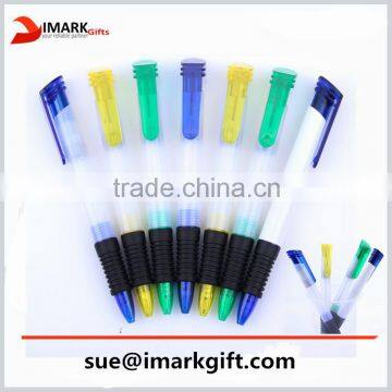 promotional plastic ball pen with colored top and tip cheap roller pen