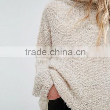 Guangzhou Factory manufacturer Roll neck plus size sweaters 2016 Custom