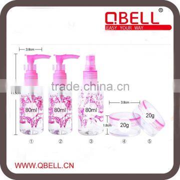 80ml selling transparent PET plastic spray bottle/cosmetic bottles with screw cap