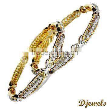 Designer Diamond Bangles, Fancy Diamond Bangle, White Gold Diamond Bangle, 14K Gold Bangle