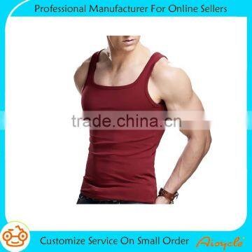 New style hot basic cheap high quality gym singlet vest for men