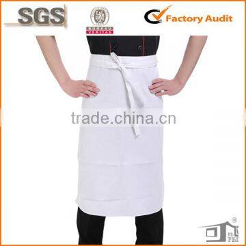 35cotton 65%polyester twill white half waist aprons wholesale