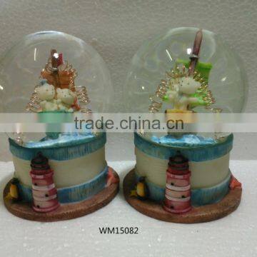 Resinic Cute Animal Figurine Lighted Musical Water globe