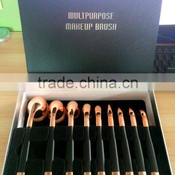 Hot Sales 9Pcs Golf Oval Makeup Brushes Mini Golf Brush Professional Cosmetic Brush