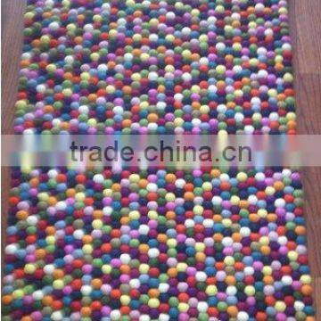 Felt Ball carpets/100% woolen New design Rectangular Felt ball carpet/ felt rug/ Handmade carpet