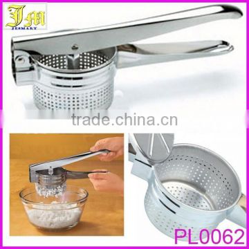 Stainless Steel Potato Masher Ricer Fruit Juicer Vegetable Press Chrome Plated