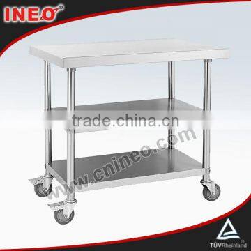 Restaurant Commercial Kitchen Stainless Steel Mobile Worktable(INEO are professional on commercial kitchen project)