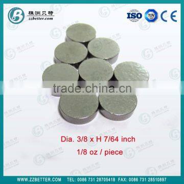 0.125oz Tungsten cylinder used for weights
