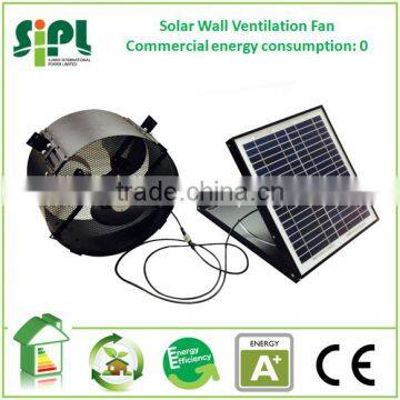 SUNNY FAN Wall Window Mounted Basement Bathroom Use Solar Panel Powered Small Size Round Shape Air Exhaust Fan Ventilation Fan photo-3