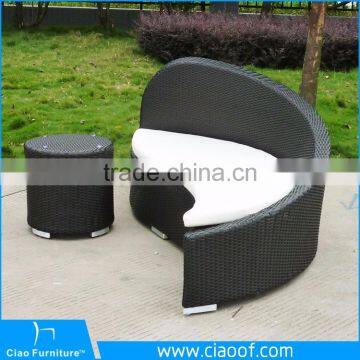 China Yin Yang Furniture Rattan Lounge Chair In S Shape Sofa Bed CF726 photo-5