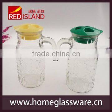 large glass water bottle with lid, juice bottle