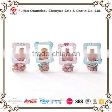 Polyresin Baby Sculpture With Chair Shoes Horse Photo Frame Leaf Holding Baby Figurine Resin Cute Baby Statue photo-4