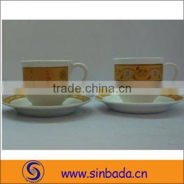 PORCELAIN TEA CUPS AND SAUCERS SET