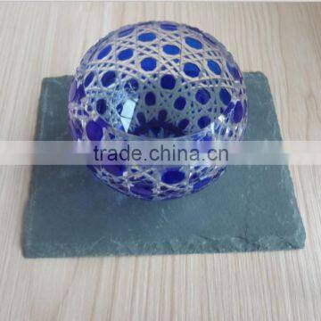 Elegant Slate Candle Holder With Exquisite Engraved Glass Candle Holder photo-4