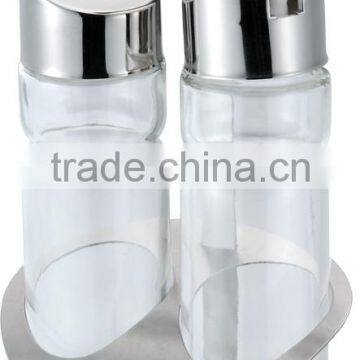 Factory Stainless Steel Condiment Glass Oval Oil and Vinegar Bottle Holder photo-3