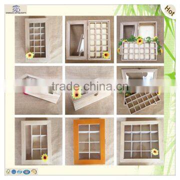 Unfinished Glass Top Bamboo Pine Wooden Tea Bags Box photo-6