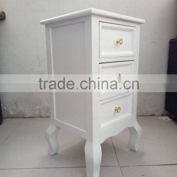 White Three Drawers Wooden Cabinet for Living Room Furnitures photo-2