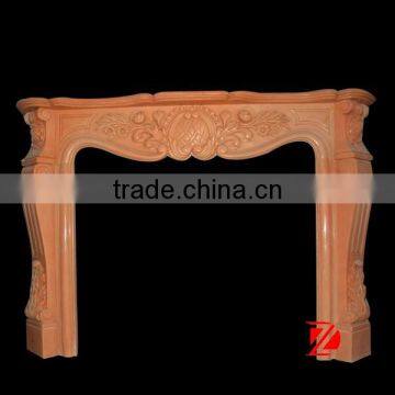 Interior decoration rose marble fireplace