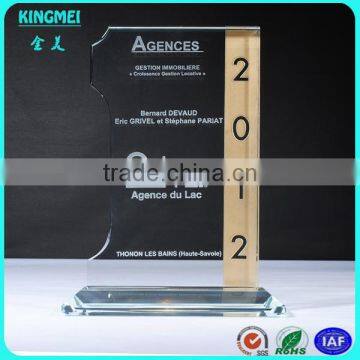 Glass Crystal Blue Super Star Awards Trophy With Blank Black Base For Customized photo-5