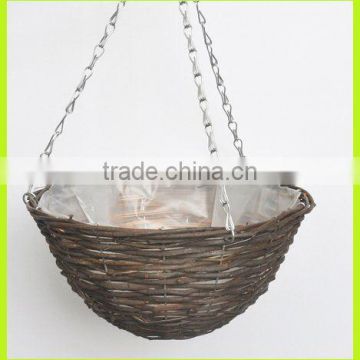 12 Inch Black Rattan Hanging Basket,Model,LF72009