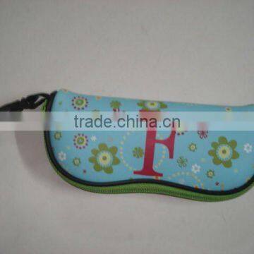 Flower Printed Neoprene Glasses Case/Zipper Gift Pencil Bag