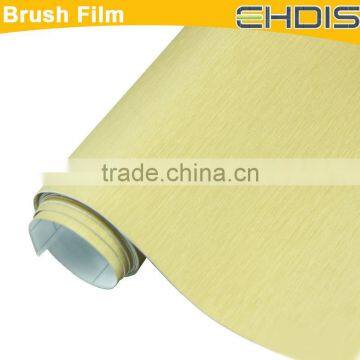 gold brush film with air bubble free brushed metalic film