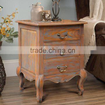 Bedside 3 Drawers Antique Teak Wood Furniture