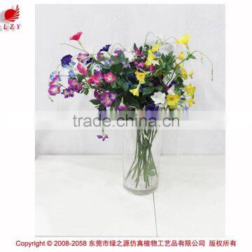 Vivid artificial flower morning glory silk fabric flower arrangement interior decoration