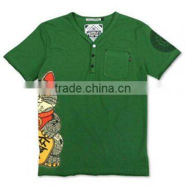 v collar neck t shirts with screen printing