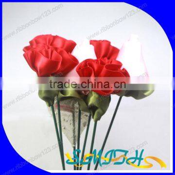 High Quality Artificial Red Ribbon Flower Bouquet photo-2