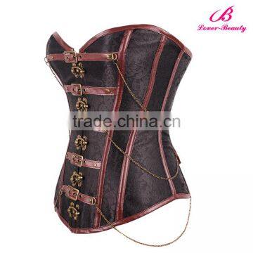 Overbust Corset Shapewear Waist Trimmer Corset Slim Women Brown Color photo-3