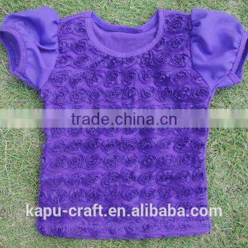 Wholesale Baby Clothes Blue Rosettes Baby Tank Tops Pettitop Ruffle Shirts Toddler photo-4