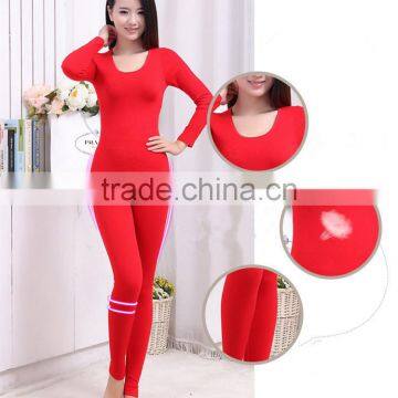 Custom 2014 New Winter Women's Modal Slim Sheath Long Johns Ladies Seamless Thermal Underwear O-neck Low Collar Top+pant Shapewe photo-5