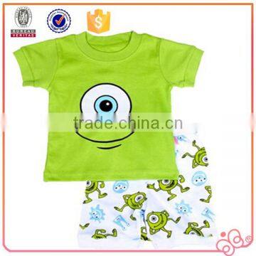 Big Eyes printed baby boys Short 2 Piece Pajama set