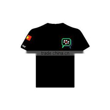 Customize Logo t Shirt, Back Color T-shirt,100% Cotton, Silk Green Printing photo-3