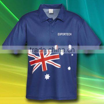 Sublimation Printed Dri Fit 100% Polyester Polo Shirts