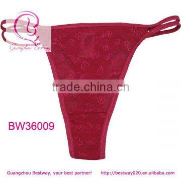 Sexy hot transparent lace materials red thong g string v string t back v back in apparels