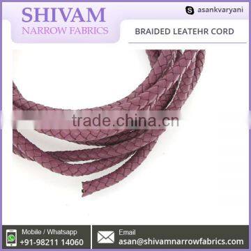 Soft, Subtle and Luxurious Leather Made Braided Leather Cord
