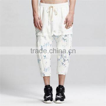 Wholesale gym wear jogger print white loose trousers 3xl jogger pants