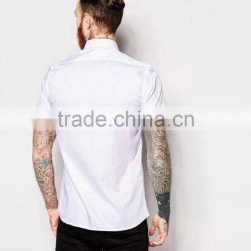 Short Sleeve Mens Cotton Satin Busines Shirt photo-2