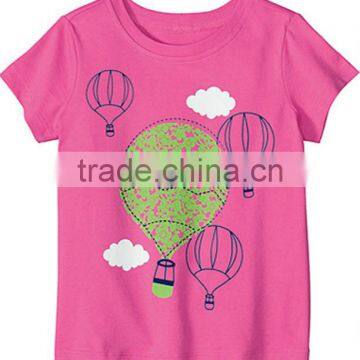 GIRLS PRINTED PINK T SHIRT