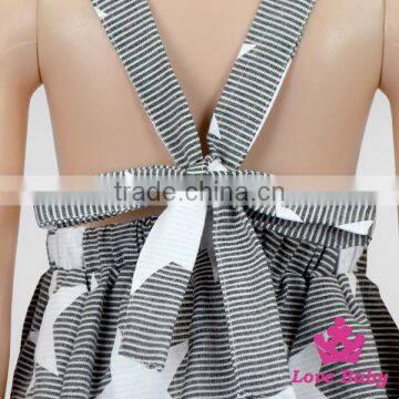 Casual Wear Girl Printed Five-pointed Star Sleeveless Stripe Baby Dress Cutting Beautiful Baby Gril Dress photo-4