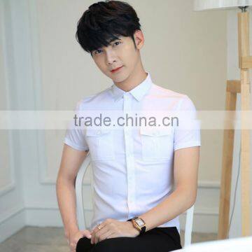 High Quality Cheap Price Short Sleeve Slim Fit Fashion Man Shirt Manufacturer photo-5
