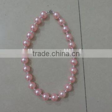Baby Girl Summer Necklaces Round Pearl Jewelry Pink Kids Clothing Decor 2016 Wholesale Children Clothes Decor photo-3